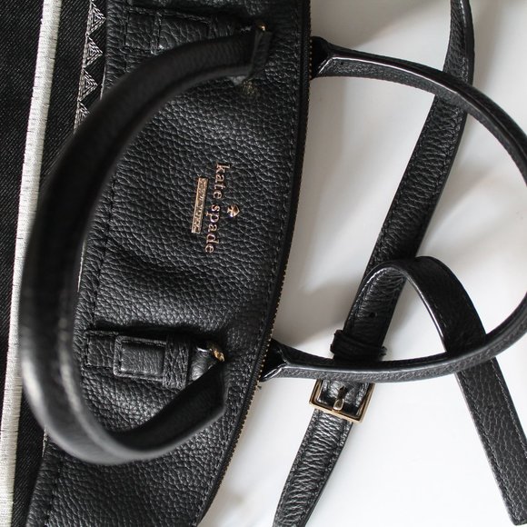 Kate Spade Jackson Street Fabric Small Dixon Crossbody Bag Black White - Picture 8 of 11